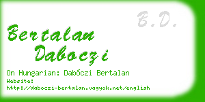 bertalan daboczi business card